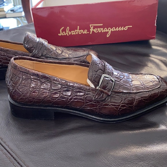 Salvatore Ferragamo Shoes Salvatore Ferragamo Brown Alligator Mens